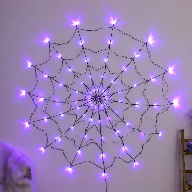 Spider Web Halloween Decoration - Halloween Spider Web String Lights 70LED