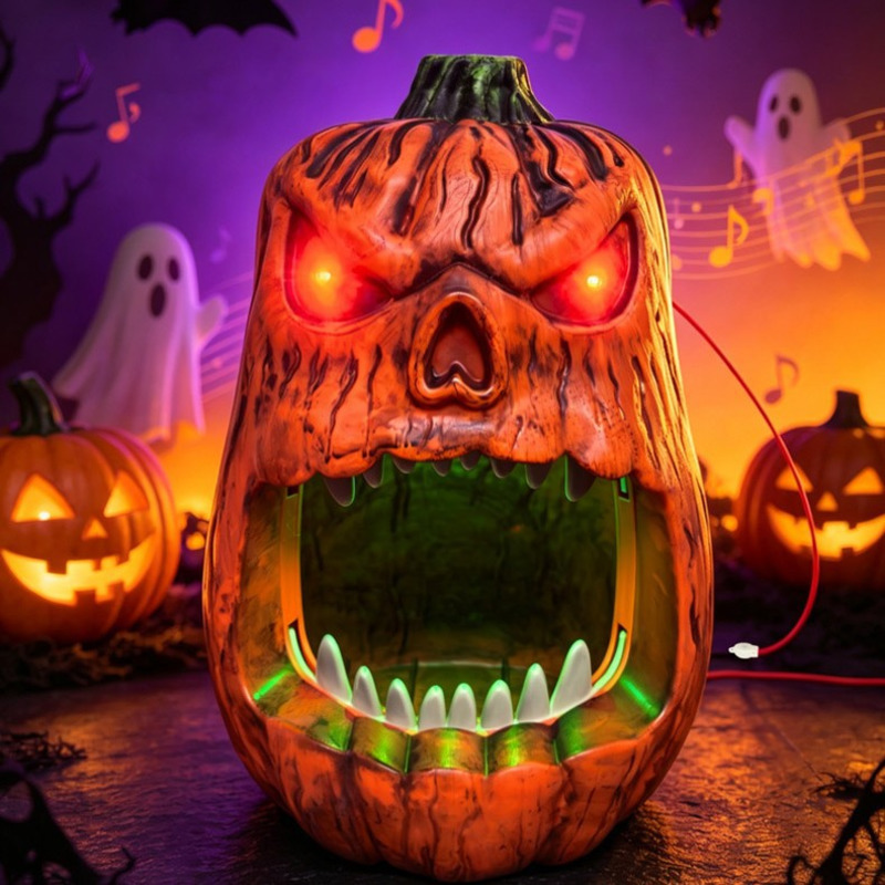 Halloween Pumpkin Decor Led - Halloween LED Lighted Pumpkin Candy Bowl