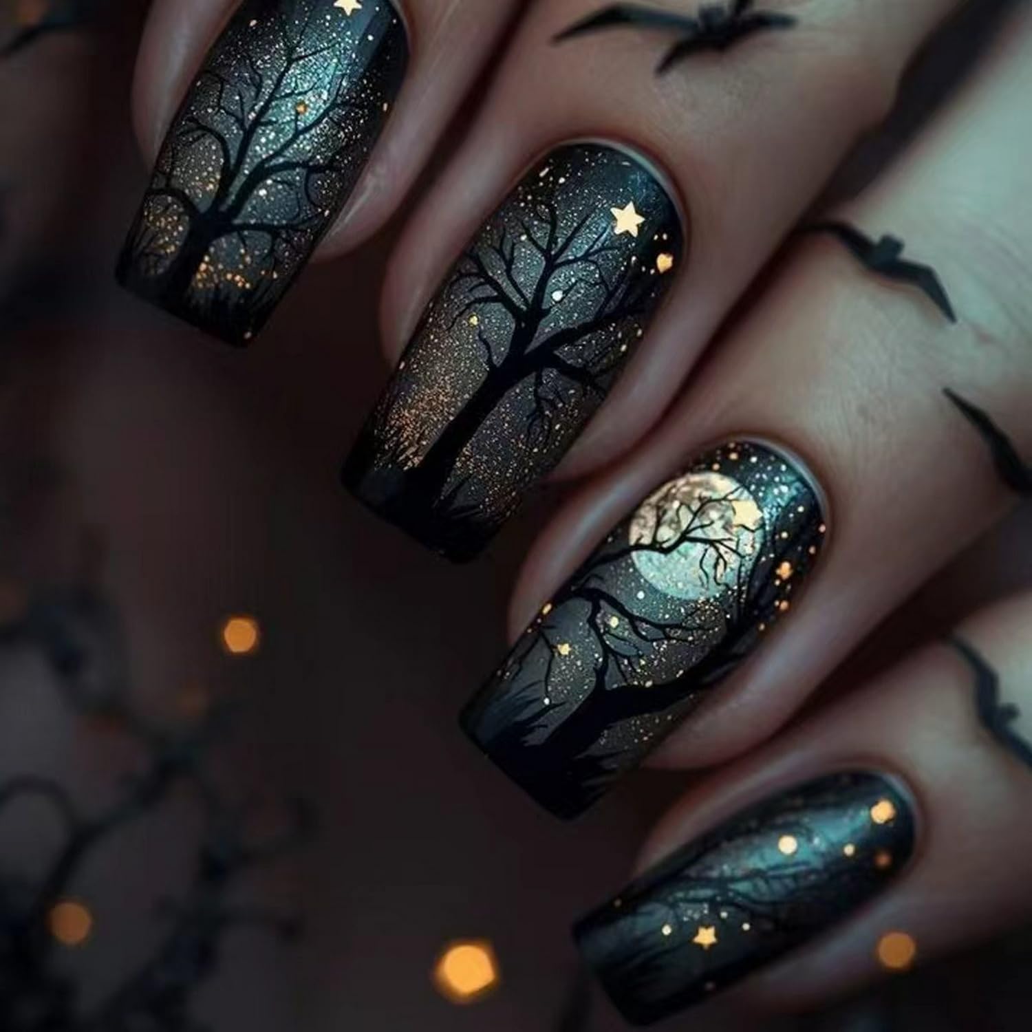 Spider Web Halloween Decoration - Halloween Press on Nails Halloween Glossy