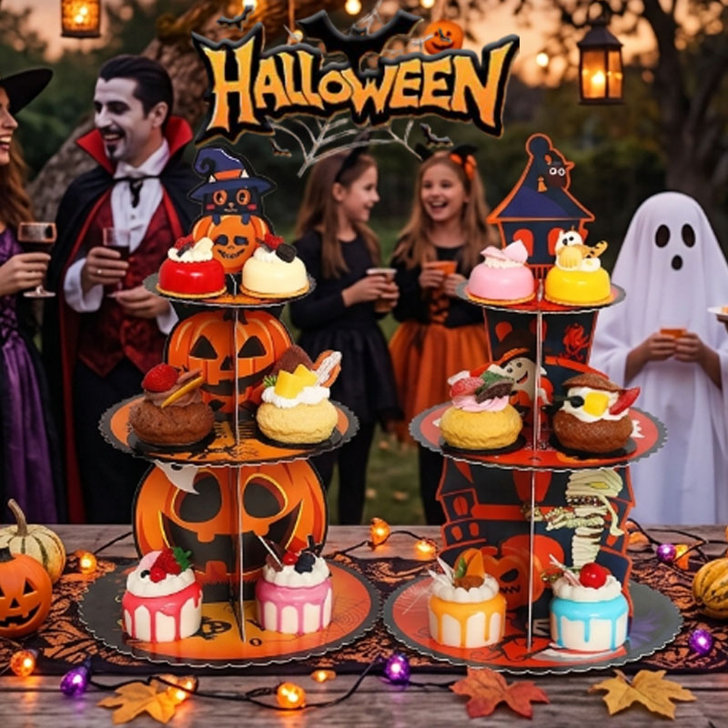 1-4PCS 3 Tier Spiderweb Desser - огляд і ціна Spider Web Halloween Decoration