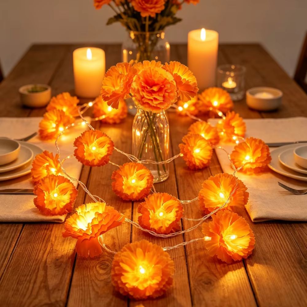 Mexican Style Halloween Marigo - огляд і ціна Halloween Led String Lights Orange