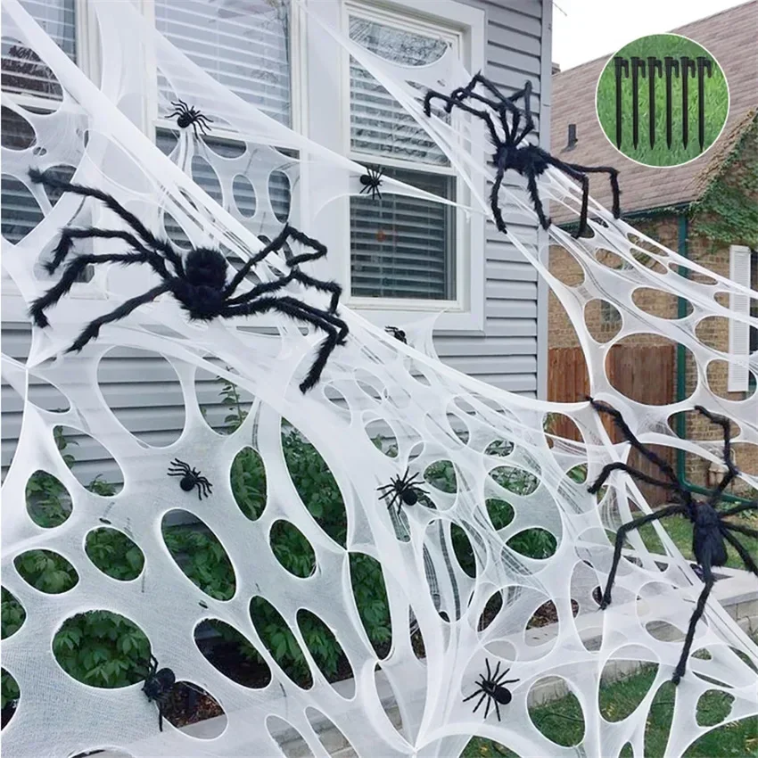 1x2m 1X4m 2x4m Fake Spider Web - огляд і ціна Spider Web Halloween Decoration
