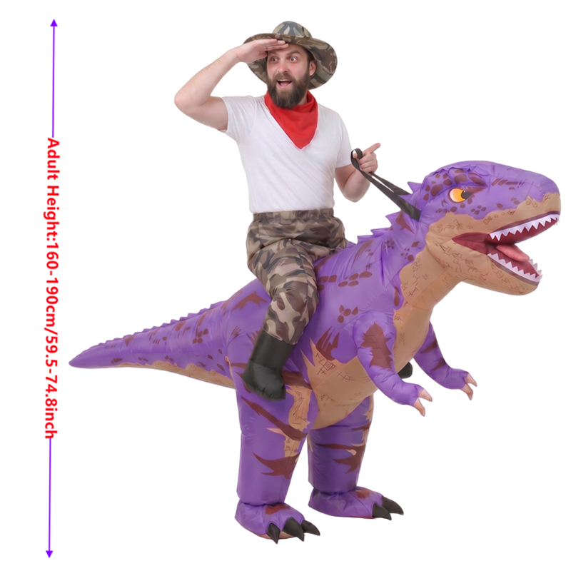 Funny Camo purple T-Rex Inflat - огляд і ціна Halloween Costume Adult
