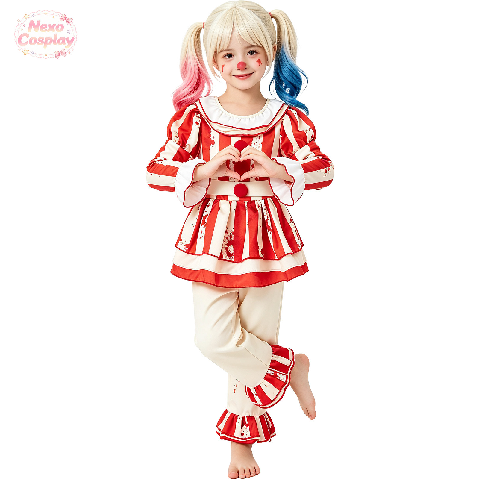 Kids Red White Striped Horror  - огляд і ціна Halloween Costume Kids