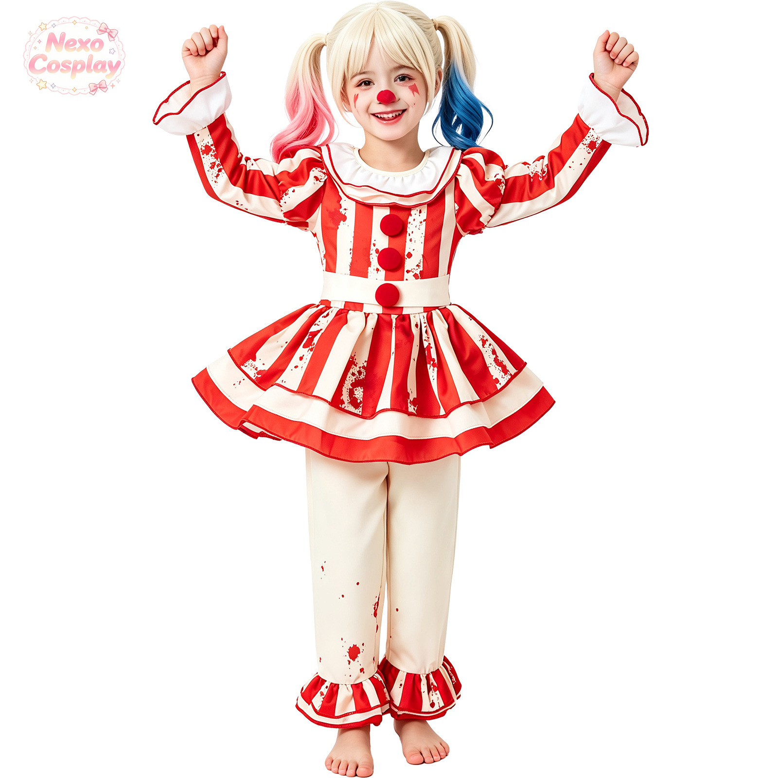 Kids Red White Striped Horror  - огляд і ціна Halloween Costume Kids