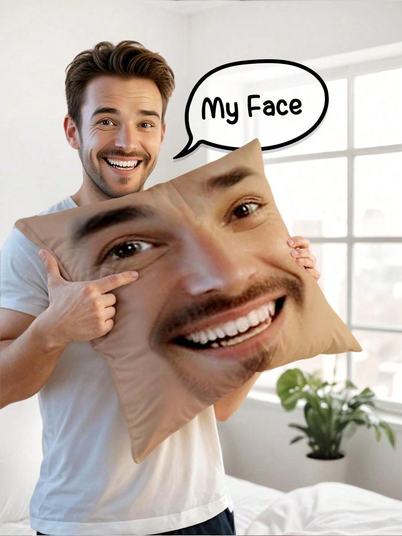 1pc Custom Face Square Pillow  - огляд і ціна Halloween Party Supplies