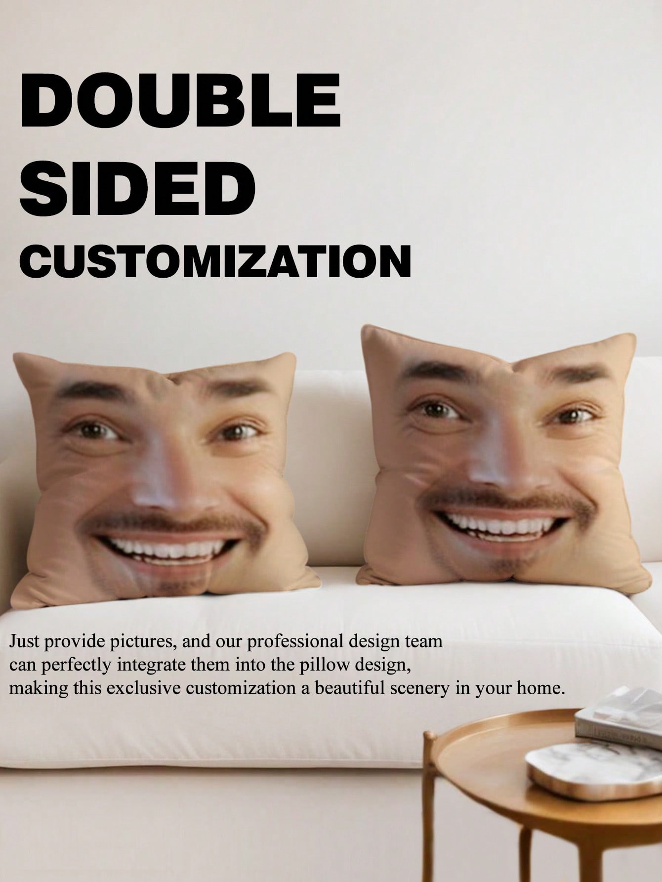 1pc Custom Face Square Pillow  - огляд і ціна Halloween Party Supplies
