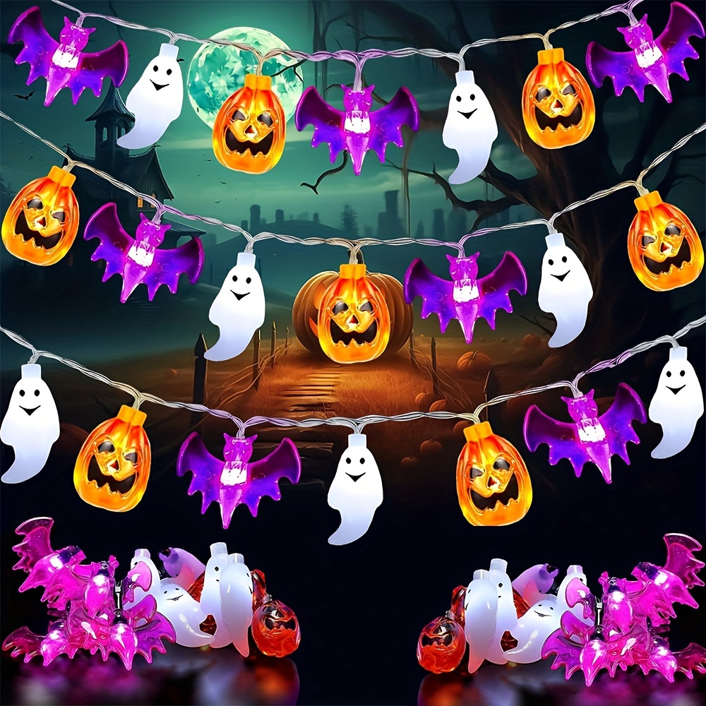 Cute Pumpkin Bat Ghost Hallowe - огляд і ціна Halloween Led String Lights Orange