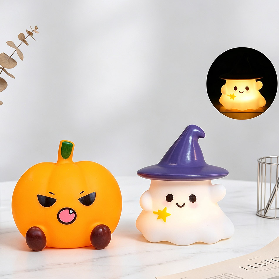 Kawaii Witch Ghost Pumpkin Sil - огляд і ціна Halloween Pumpkin Decor Led