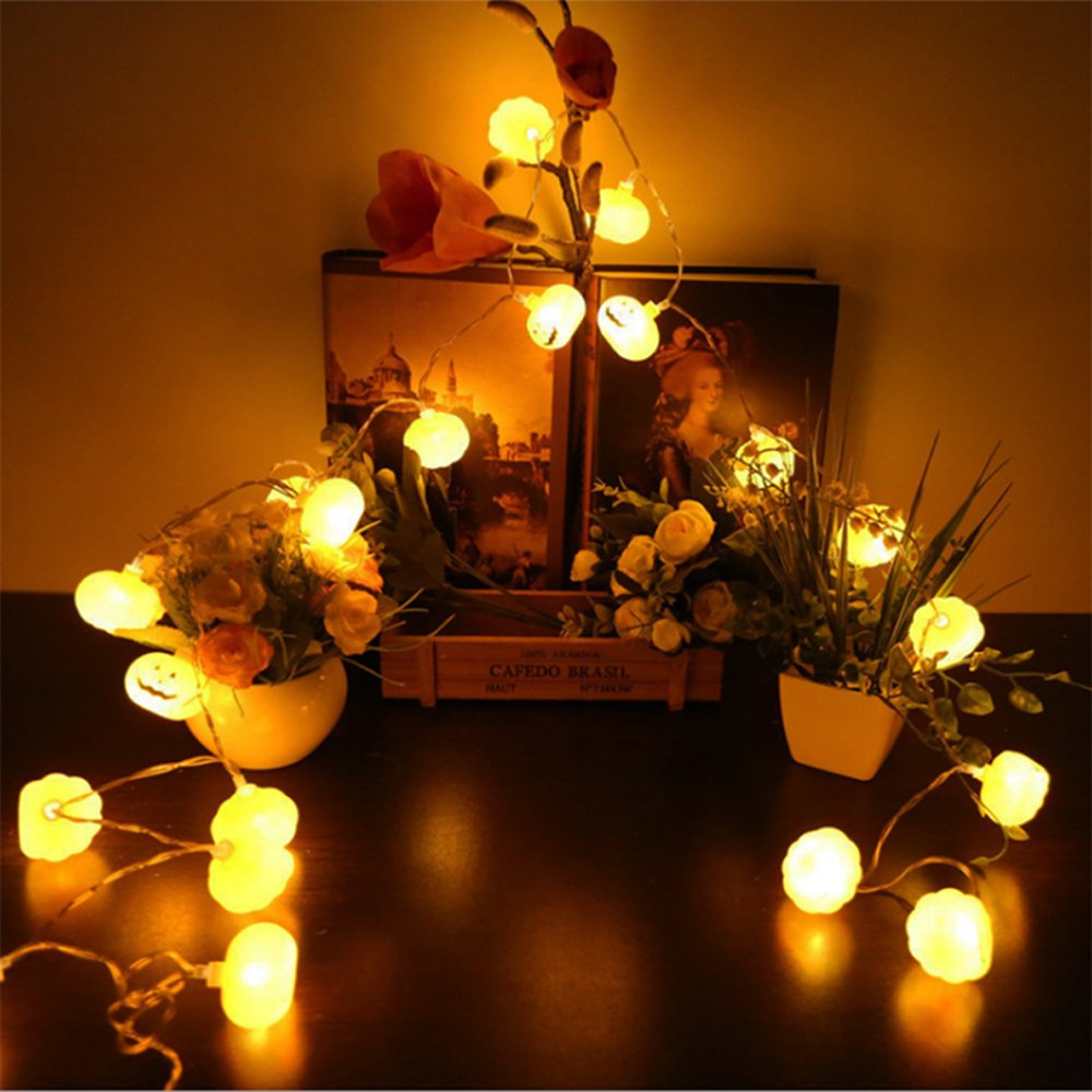 Halloween 3D Pumpkin LED Strin - огляд і ціна Halloween Led String Lights Orange