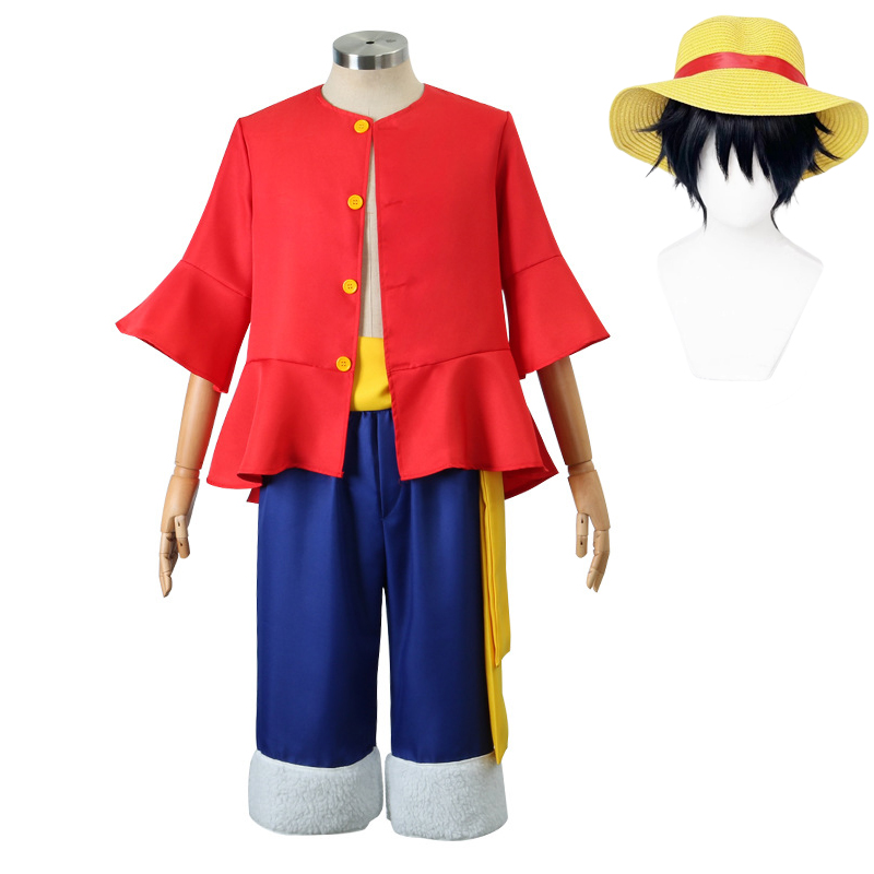 Luffy Cosplay Costume Hat Wig  - огляд і ціна Halloween Costume Kids