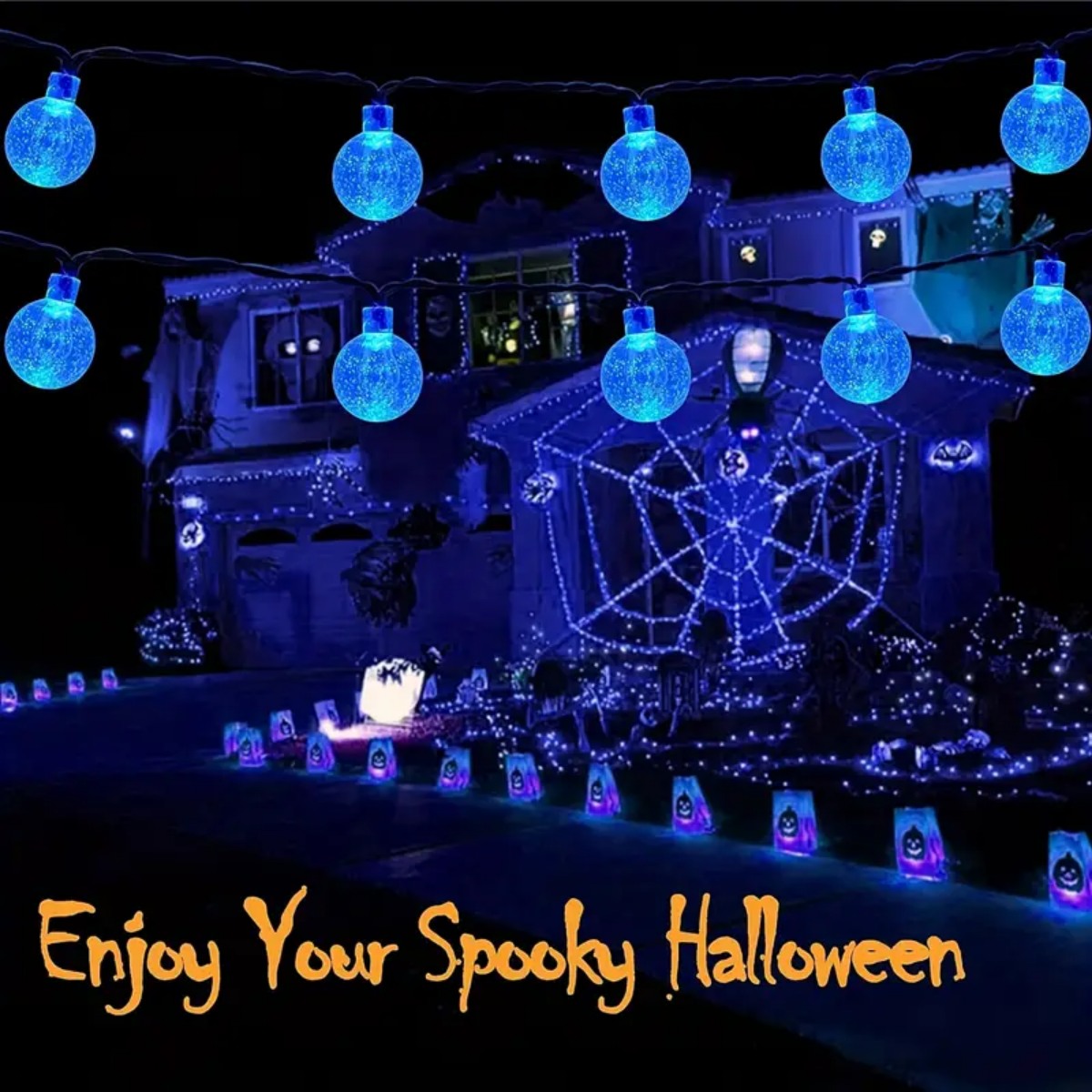 1pc 12m 100 LED Halloween Purp - огляд і ціна Halloween Led String Lights Orange