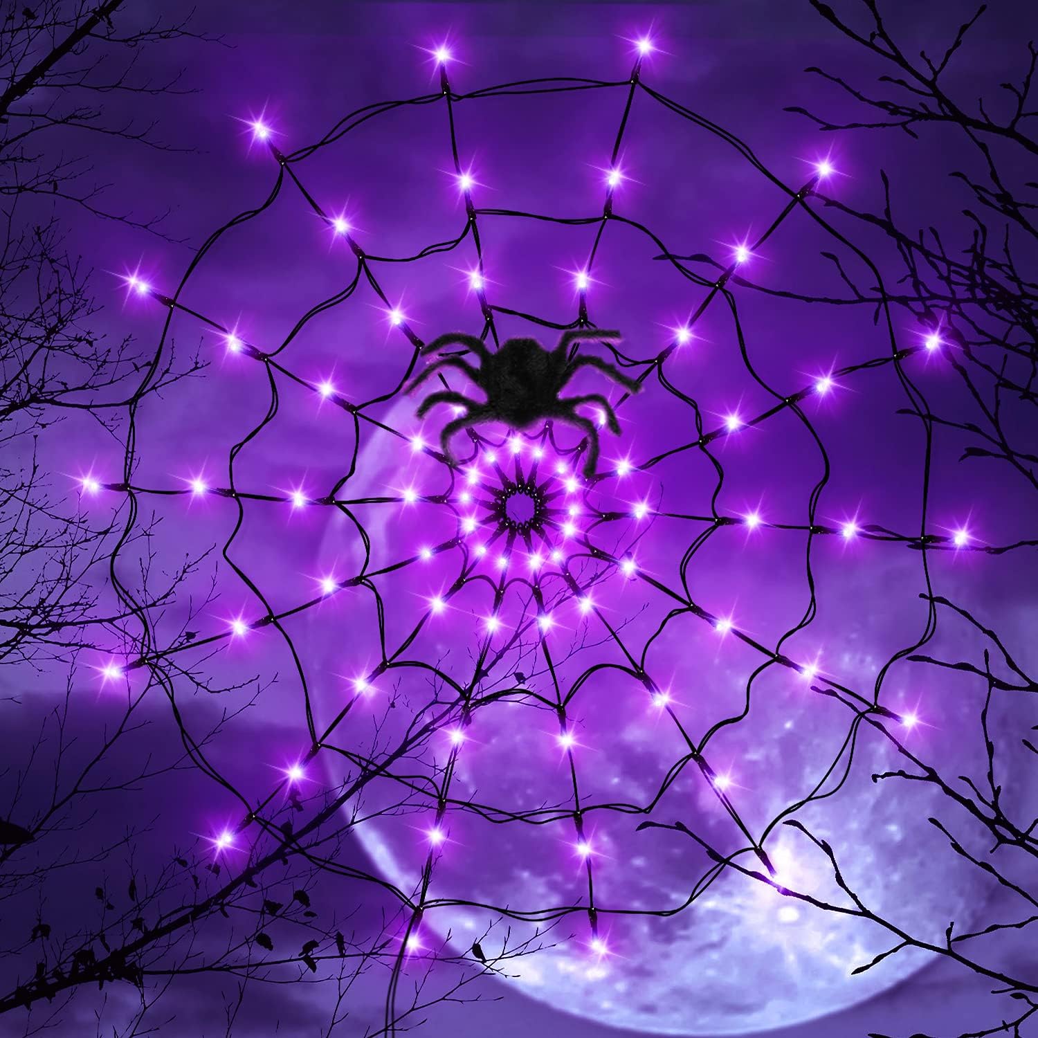 Halloween LED Light String Gho - огляд і ціна Spider Web Halloween Decoration