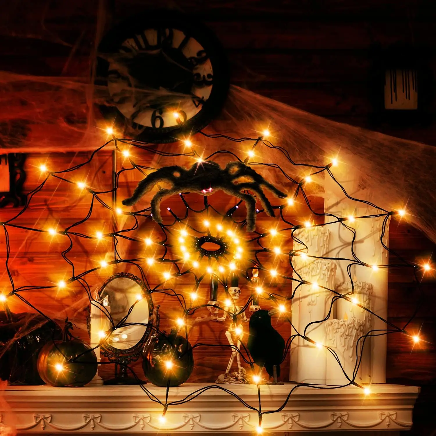 Halloween LED Light String Gho - огляд і ціна Spider Web Halloween Decoration