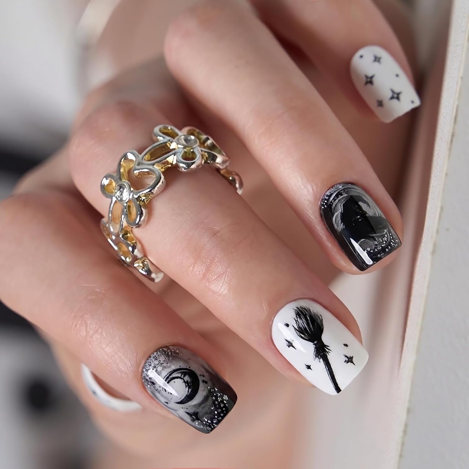 Halloween Press on Nails Hallo - огляд і ціна Spider Web Halloween Decoration