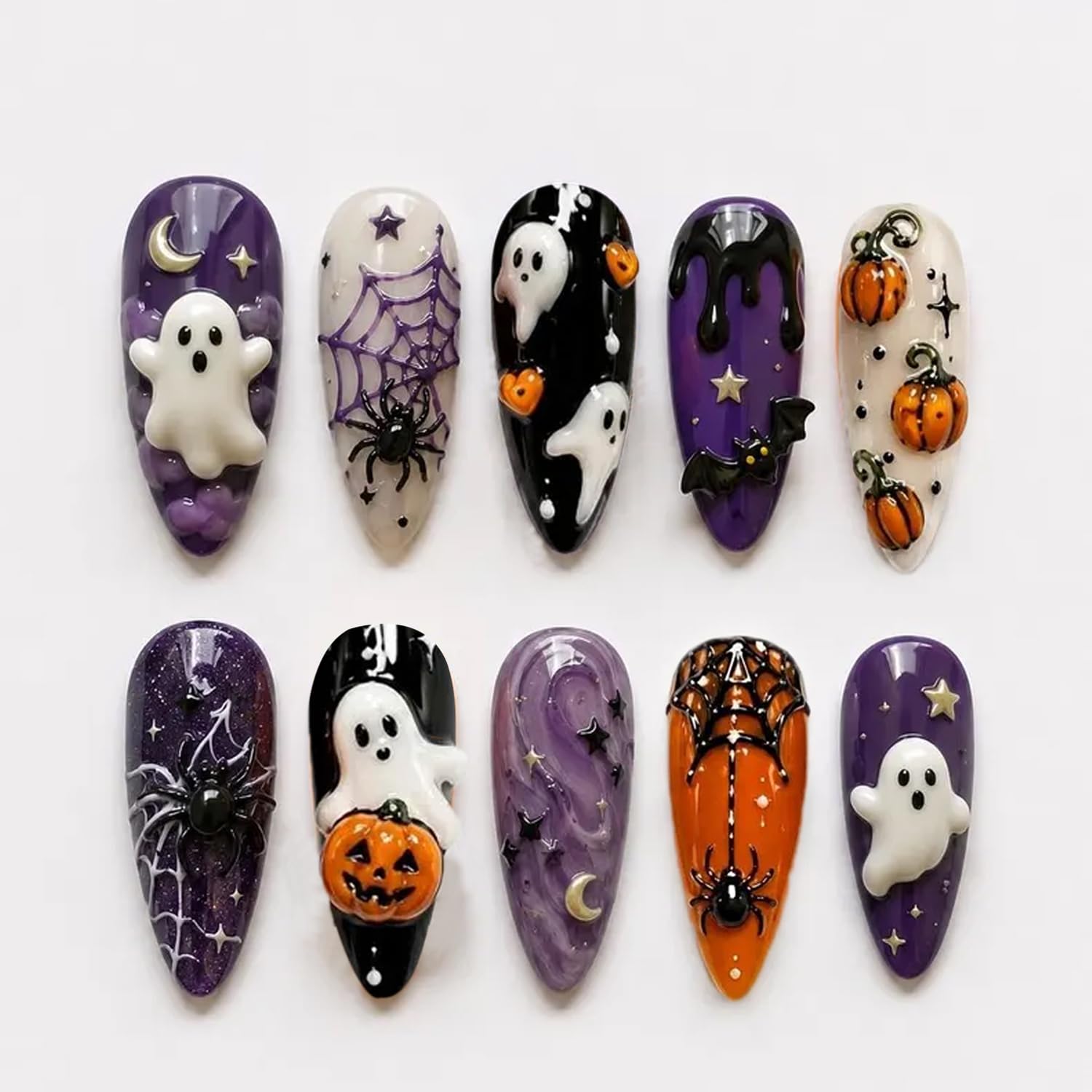 Halloween Press on Nails Hallo - огляд і ціна Spider Web Halloween Decoration