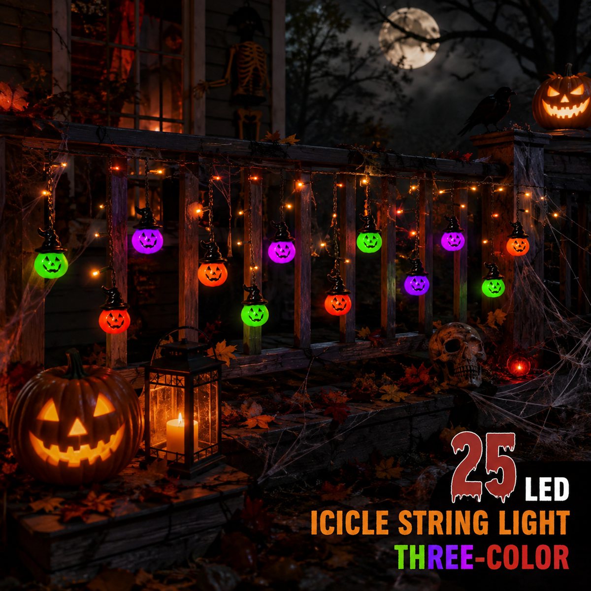 1pc Halloween Horrible 10 Witc - огляд і ціна Halloween Led String Lights Orange