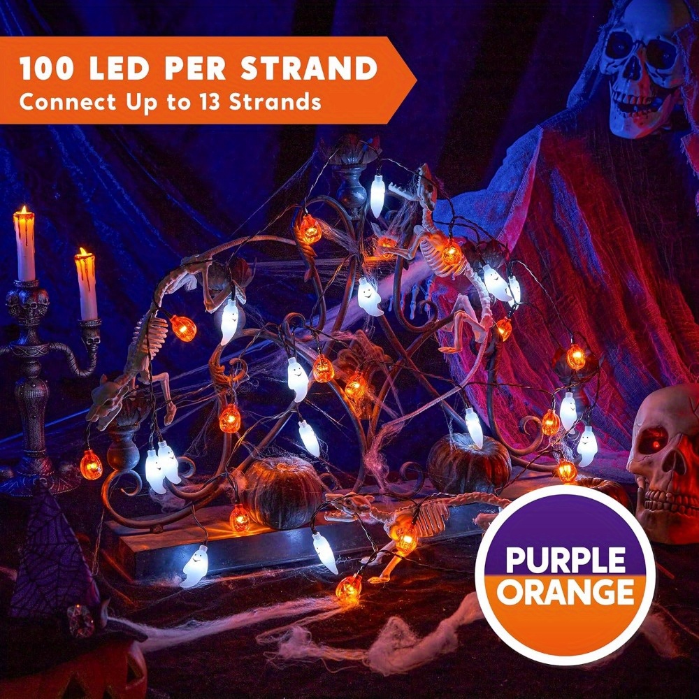 19.7FT 30pcs LED Battery Opera - огляд і ціна Halloween Led String Lights Orange