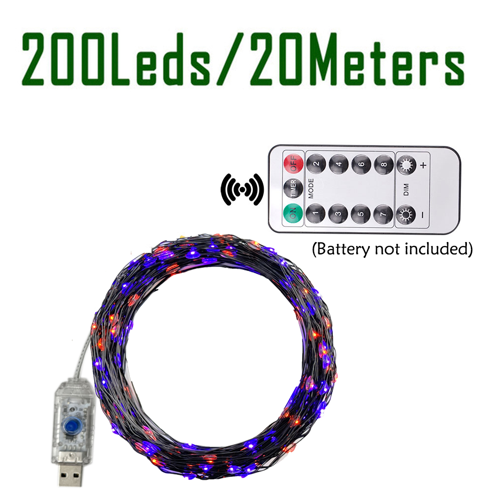 100/200LEDs String Lights Oran - огляд і ціна Halloween Led String Lights Orange