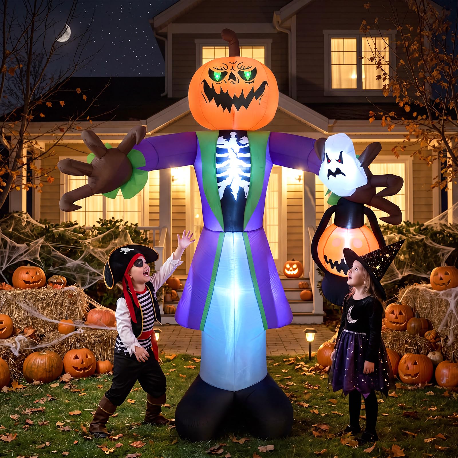 8ft Lighted Halloween Inflatab - огляд і ціна Pumpkin Lantern Halloween